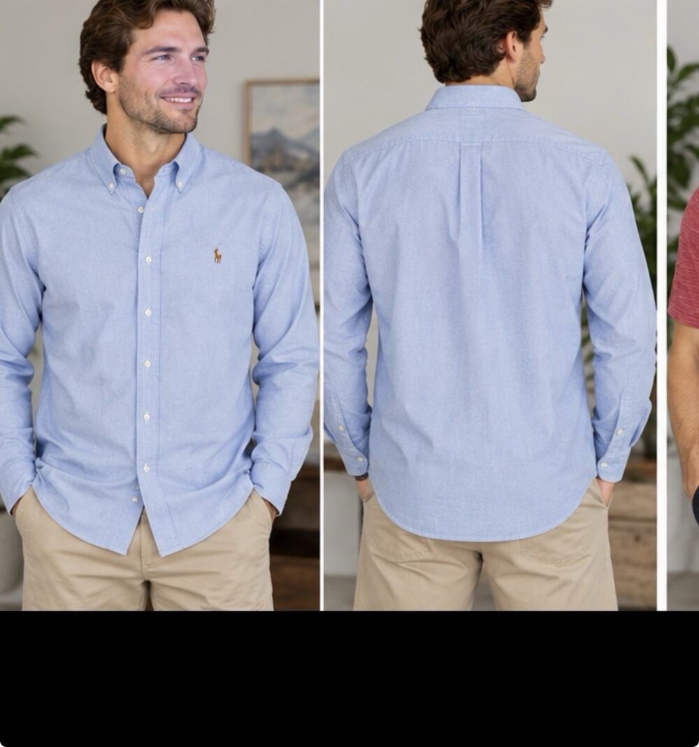 Ralph Lauren Yarmouth Men’s 15.5 33 Blue Pinpoint Oxford Button Down Shirt